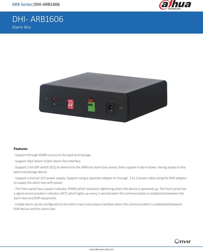 [DHI-ARB1606] DAHUA - Caja de alarma XVR