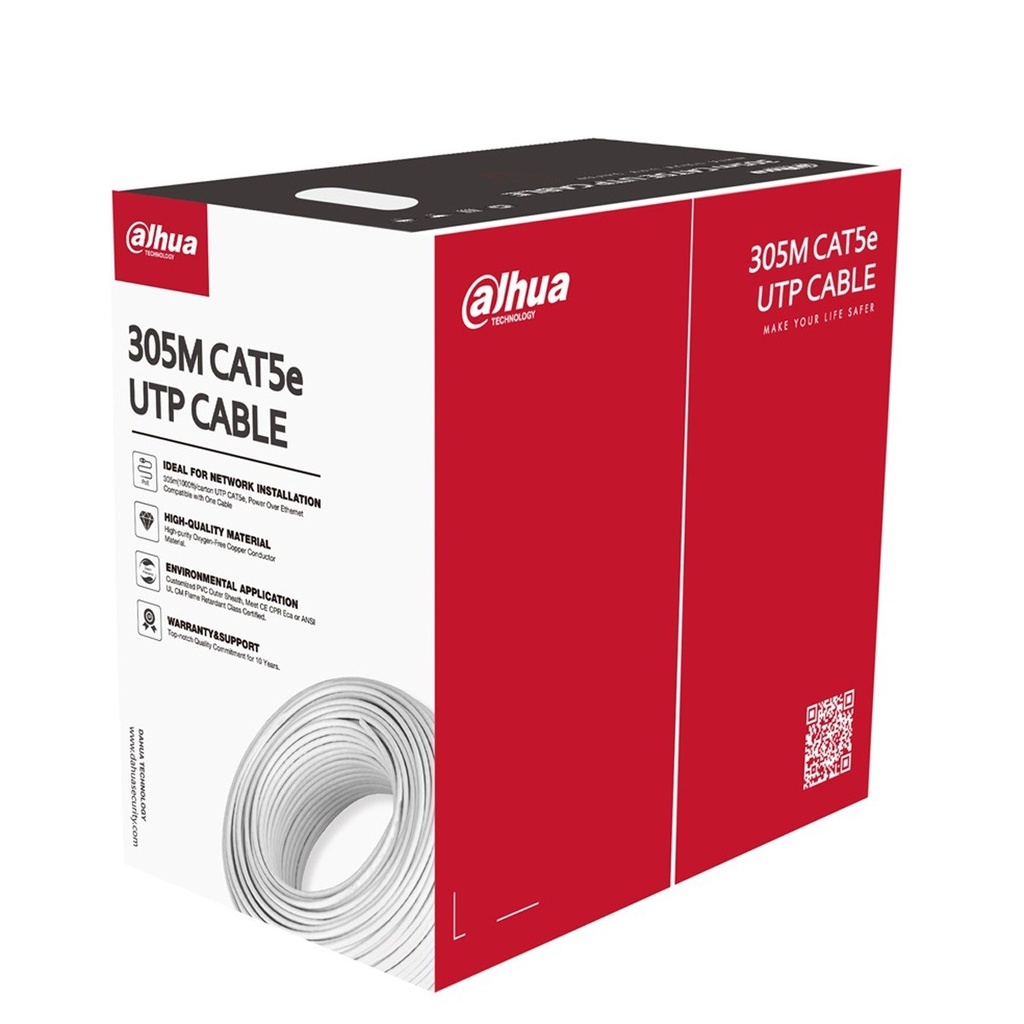 [DH-PFM920I-5EUN] DAHUA - Caja de Cable de Red UTP - Cat5e - 300 Metros - 4 Pares