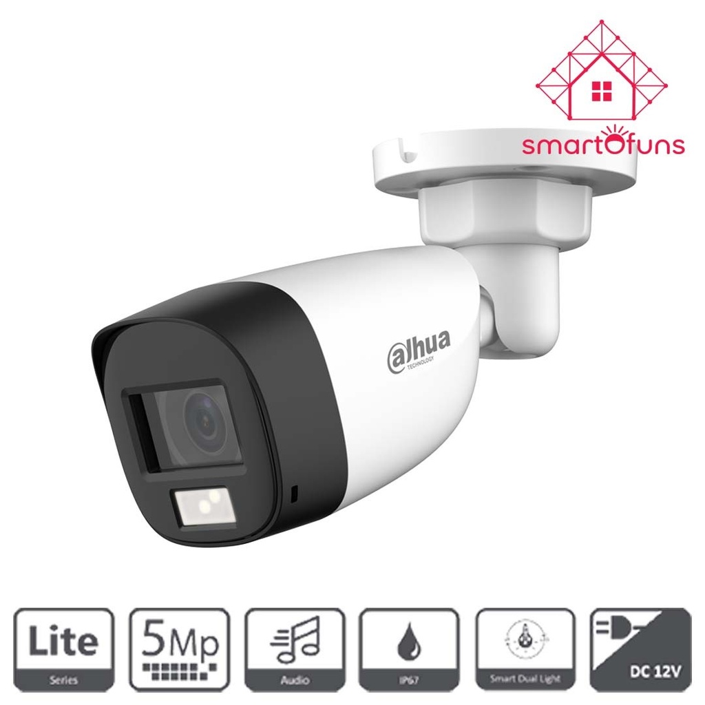 DAHUA 5MP Smart Dual Light HDCVI Fixed-focal Quick-to-install Eyeball