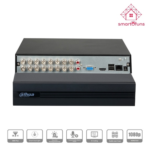 [DH-XVR1B16-I/T] DAHUA DVR de 16 canales 1080p Lite WizSense y Cooper-I. Compatible con