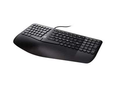 Klip Xtreme - Keyboard - Wired - Spanish - USB - Ergonomic Design - Black - Ergonomical