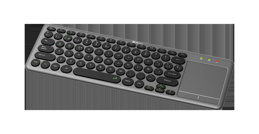 Klip Xtreme - Keyboard - Spanish - Wireless - 2.4 GHz / Bluetooth 5.0 - Gray / Black