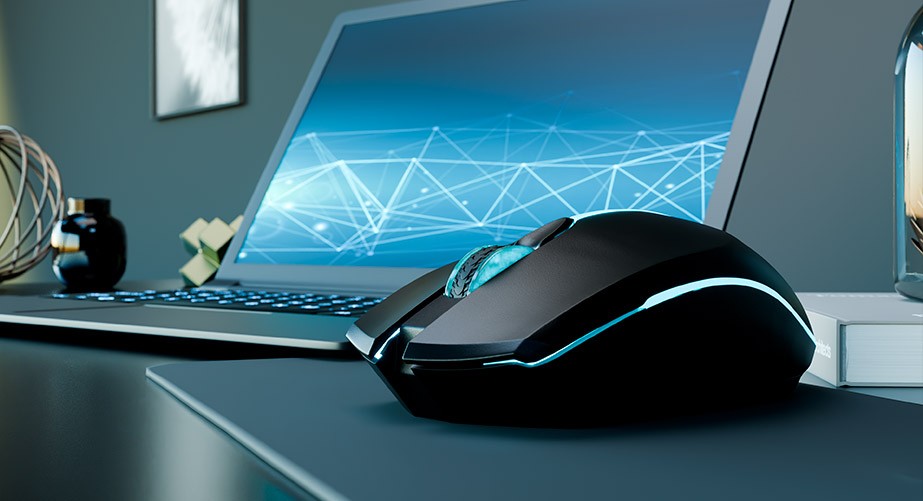 Xtech - XTM-318 - Mouse - 2.4 GHz - Wireless - Black - 4 buttons with Light 3200 dpi