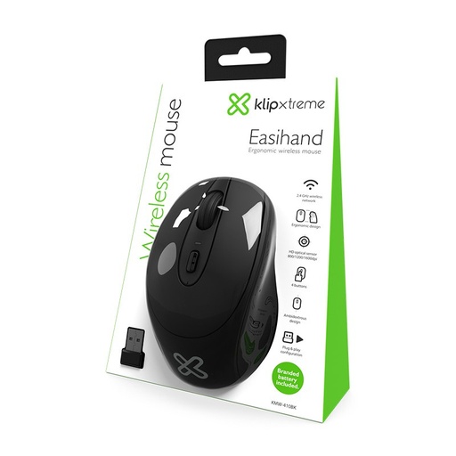 [KMW-410BK] Klip Xtreme - Mouse - 2.4 GHz - Wireless - Black - KMW-410BK