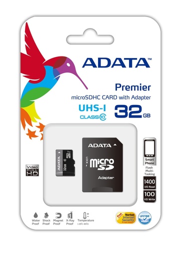 [TS-002138] MICRO-SDHC ADATA 32GB WITH ADAPTER UHS-I CLASS 10