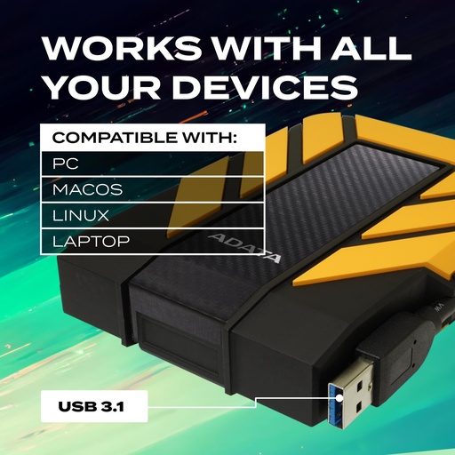 [HDDADA1TBHD710Y] DISCO DURO EXTERNO ADATA 1TB HD710 USB 3.0 ANTISHOCK WATERRESIST AMARILLO