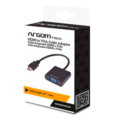 [ADAARGARGCB0055] ADAPTADOR ARGOM HDMI TO VGA NEGRO