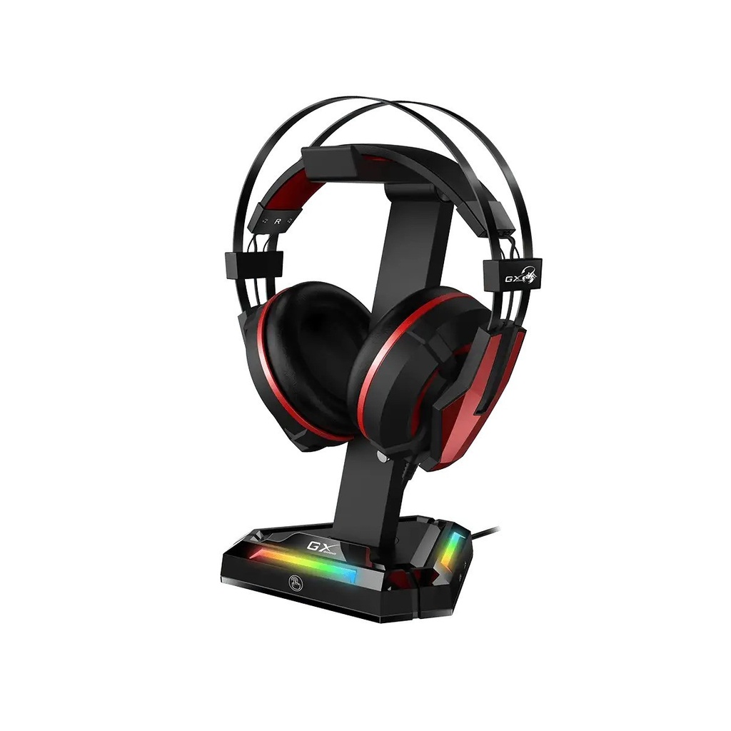 SOPORTE GENIUS PARA AURICULARES 2 PUERTOS USB A Y 2 PUERTOS USB BLACK