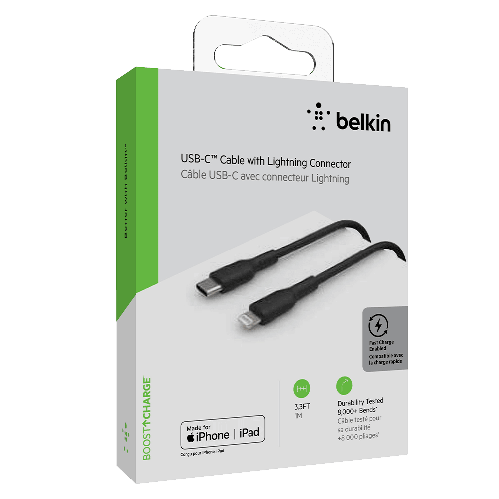 Belkin BoostCharge - Cable Lightning - 24 pin USB-C macho a Lightning macho - 1 m - negro