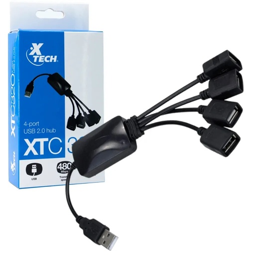 [XTC-320] Xtech - USB cable - 4 pin USB Type A - to 4 USB hub adapt
