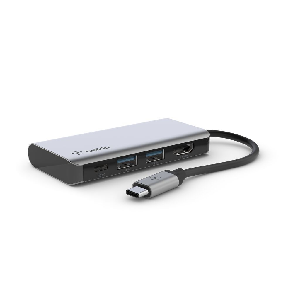 [AVC006btSGY] Belkin CONNECT 4-in-1 - Hub adaptador multipuertos - USB-C - HDMI