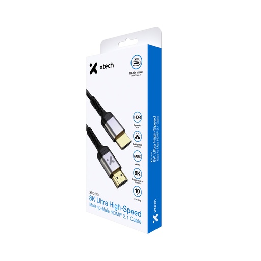 [XTC-640] Xtech - HDMI cable - Component video / audio - HDMI male - 10ft 8K V2.1 XTC-640