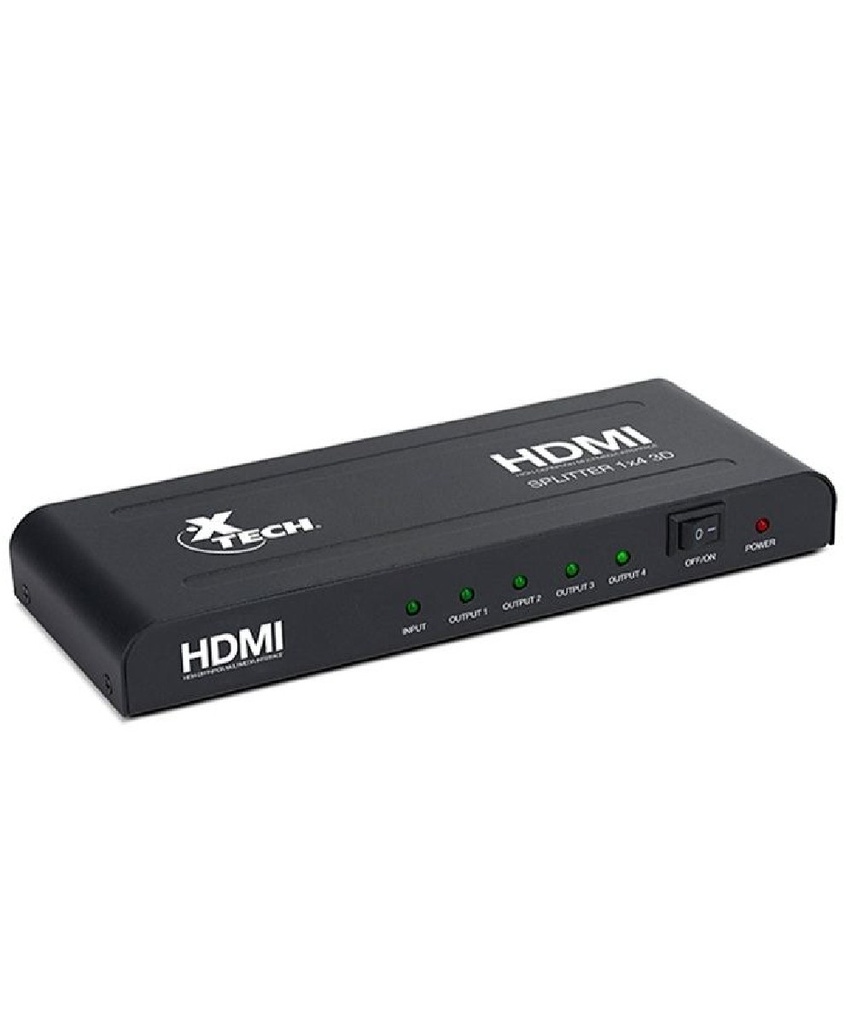 [XHA-410] Xtech - HDMI Splitter - 1 Input to 4 Outputs