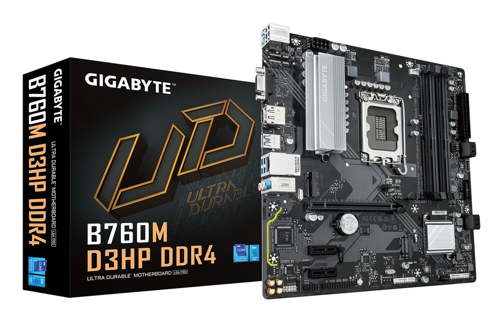 [B760M D3HP DDR4] Gigabyte - Motherboard - B760M D3HP DDR4 4 DIMM Socket