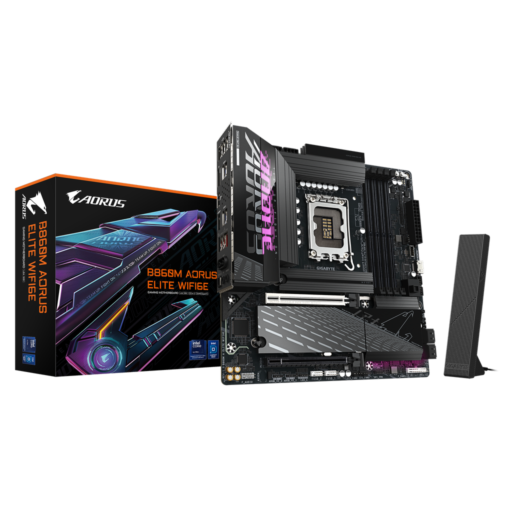 [B860M A ELITE WIFI6E] AORUS - Motherboard - Micro ATX - LGA1851 - Intel B860 - para Intel Ultra series - None - B860M A ELITE WIFI6E