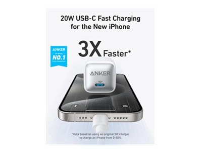 "Anker - Battery charger - Lithium - For -- - 20W White"