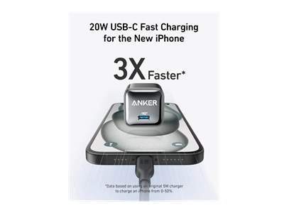 "Anker - Power adapter - 20 Watt - Lithium - For Universal - Black"