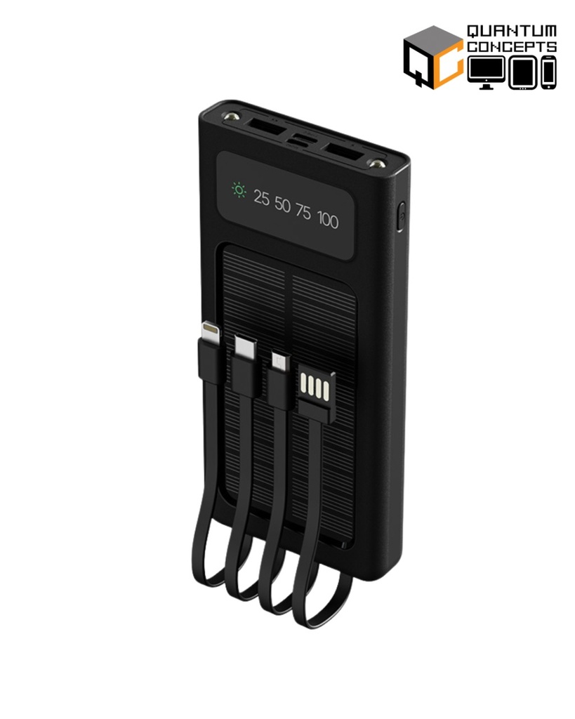 Xtech XPB-100 - Solar Power Bank - 24 pin USB-C / 4 pin USB Type A / 5 pin Micro-USB Type A