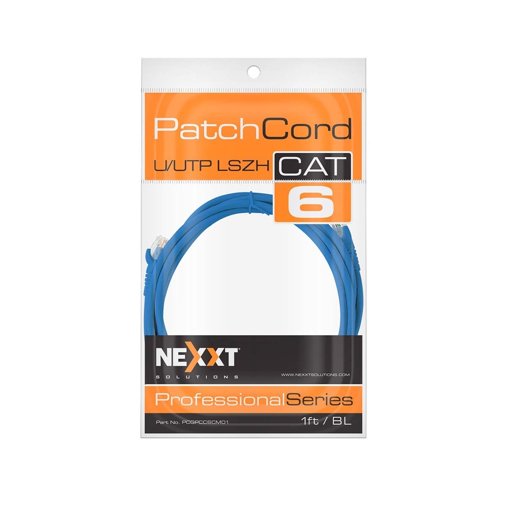 Nexxt Solutions - Patch cable - UTP - RJ-45 - Azul - Cat6 - 30cm