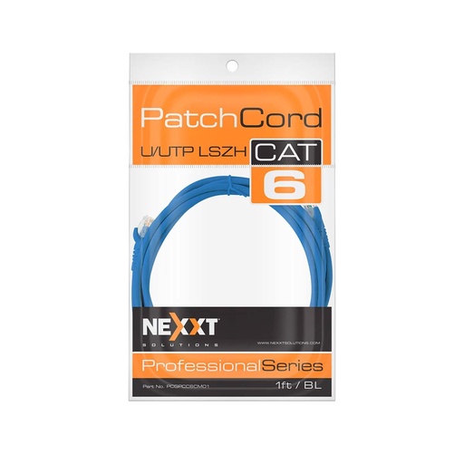 [PCGPCC6CM01BL] Nexxt Solutions - Patch cable - UTP - RJ-45 - Azul - Cat6 - 30cm