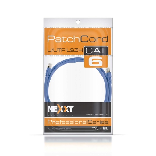 [AB361NXT13] Nexxt - Cable de interconexión - RJ-45 (M) a RJ-45 (M) - 2.1 m - UTP - CAT 6 - trenzado - azul