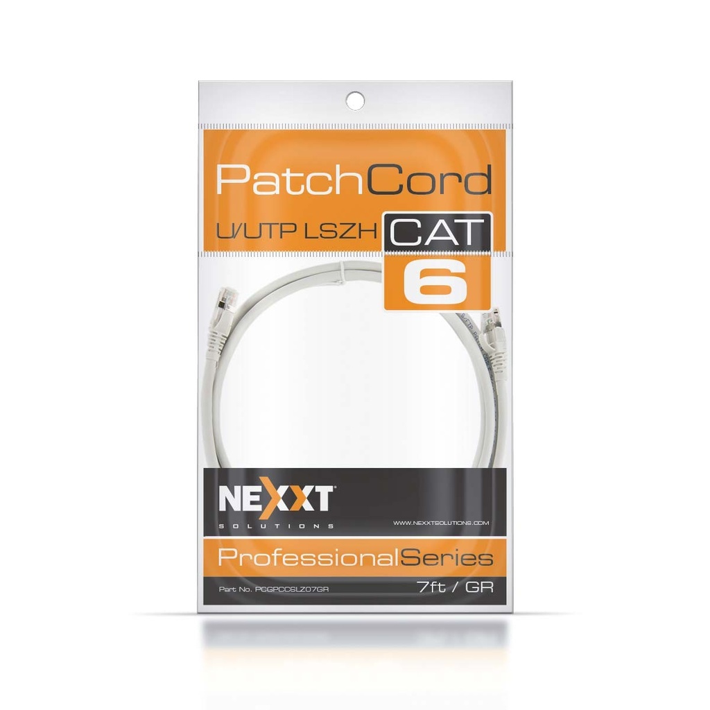 Nexxt - Cable de interconexión - RJ-45 (M) a RJ-45 (M) - 2.1 m - UTP - CAT 6a - trenzado - gris