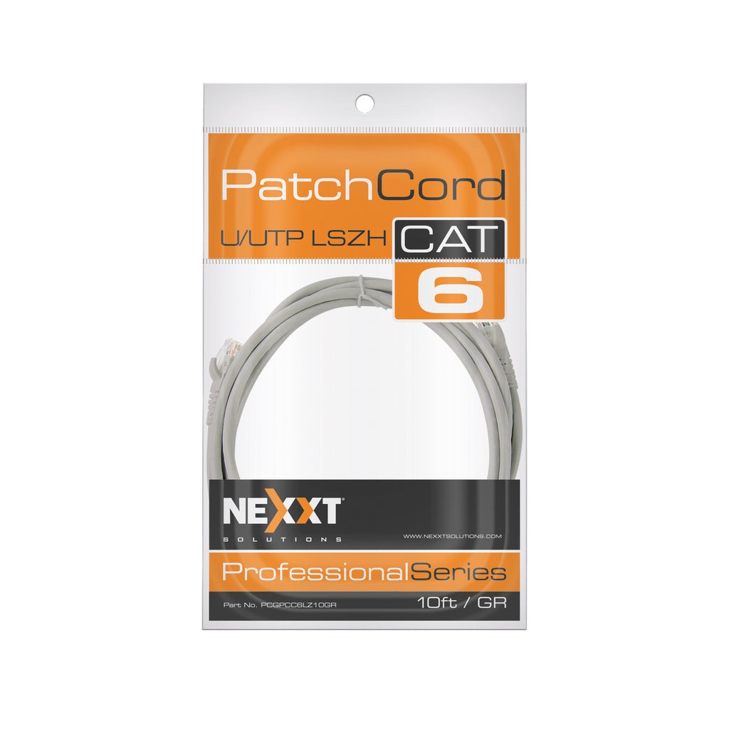 Nexxt Solutions - Patch cable - Unshielded twisted pair (UTP) - Gray - Cat.6 10ft LSZH Type