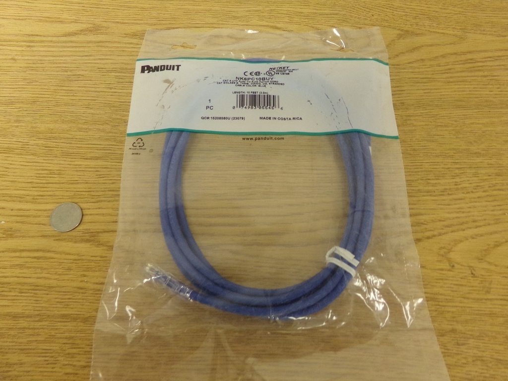 Panduit NetKey - Patch cable - RJ-45 (M) to RJ-45 (M) - 3.05 m - UTP - CAT 6 - stranded - blue