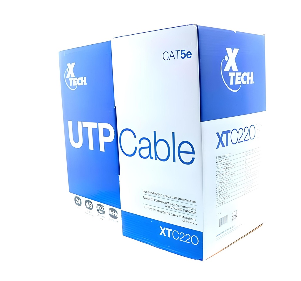 Xtech - Cable al por mayor - RJ-45 (M) a RJ-45 (M) - 305 m - UTP - CAT 5e - gris