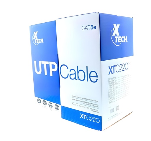 [XTC-220] Xtech - Cable al por mayor - RJ-45 (M) a RJ-45 (M) - 305 m - UTP - CAT 5e - gris