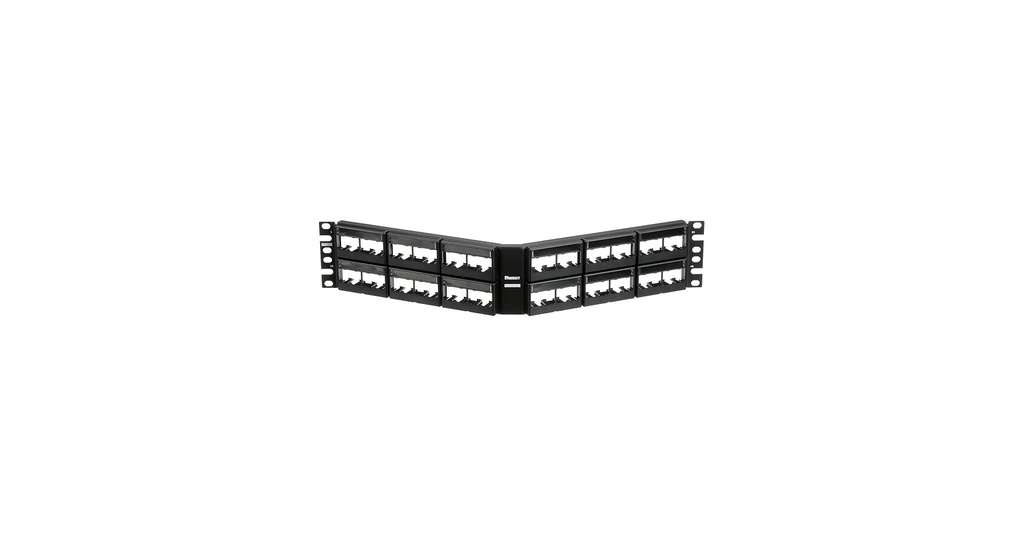Panduit MINI-COM Angled Modular Faceplate Patch Panels - Patch panel - 2U - 19"/23" - 48 ports