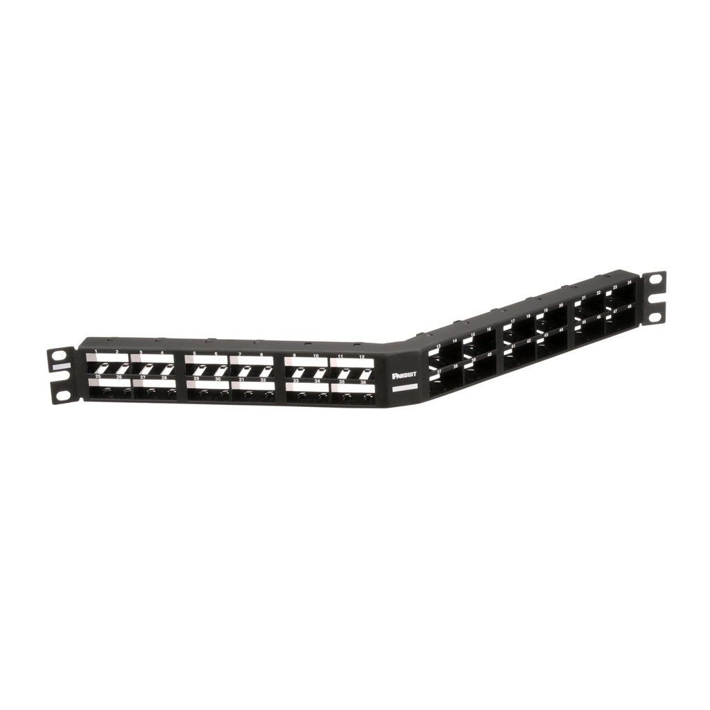 Panduit MINI-COM High Density Modular - Patch panel - 1U - 19" - 48 ports - Black