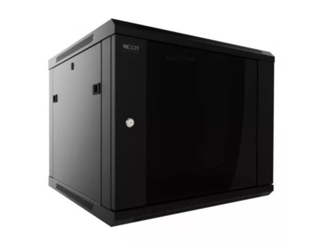 Nexxt Solutions Infrastructure - Wall mount enclosure - SPCC steel / Tempered glass - Black / RAL 9005