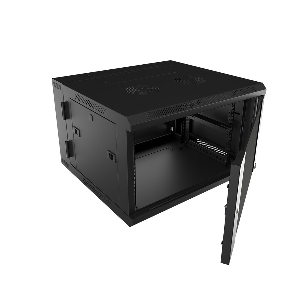 Nexxt Solutions - Rack armario - instalable en pared - RAL 9005, negro barniz - 12U - 19"