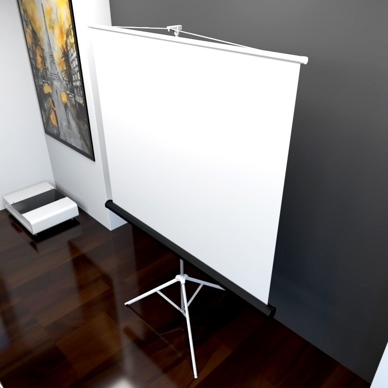 Klip Xtreme KPS-102B - Pantalla de proyección con trípode - 86 pulgada ( 218 cm ) - 4:3 - Matte White