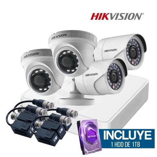 [COMBO1] 1 DS-7104HGHI-M1(C) + 2 DS-2CE16D0T-IRPF + 2 DS-2CE56D0T-IRPF + 4 DS-1H18-A + 1 HDD-1TB-DVRWD**