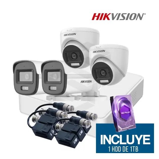 [COMBO4] 1 DS-7104HGHI-M1(C) + 2 DS-2CE16D0T-LPFS + 2 DS-2CE76D0T-LPFS + 4 DS-1H18-A + 1 HDD-1TB-DVRWD