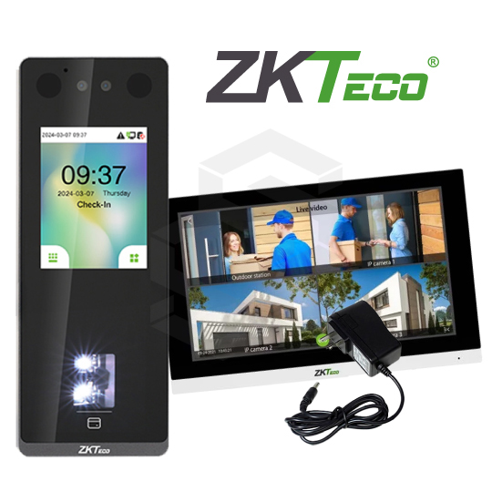 [ZK-KIT-VP] 1 ZK-SENSEFACE-3A + 1 ZK-VT07-B01-W + 1 FT-QUAD