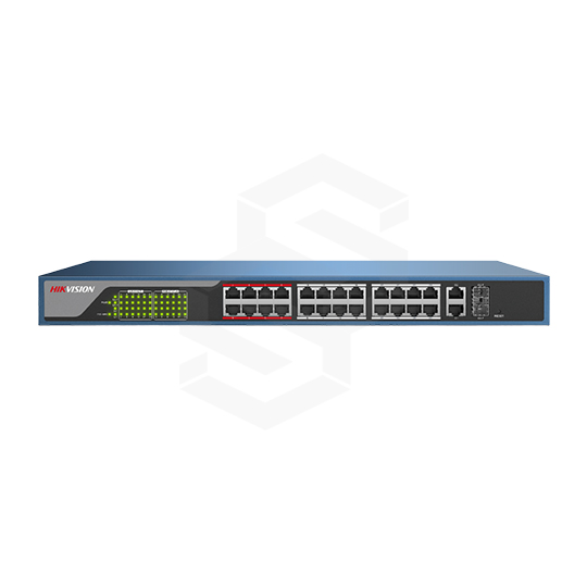 [DS-3E1326P-EI] SWITCH POE 24 CH 10/100MB + 2 10/100/1000MB + 2 FIBRA GIGABITE 370W ADMINISTRABLE