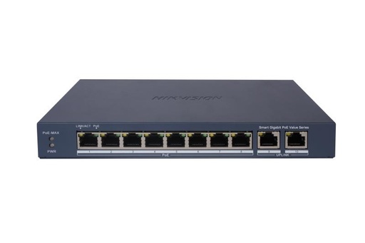 [DS-3E1510P-EI/M] SWITCH POE 8 CH 10/1001000MB + 2 10/100/1000MB 60W