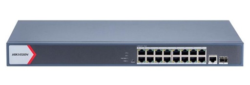 [DS-3E1518P-EI] SWITCH POE 16 CH 10/100/1000MB + 1 10/100/1000MB + 1 FIBRA GIGABITE 230W