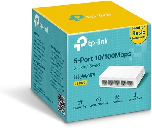 [TP-LS1005] SWITCH 5 PUERTOS 10/100MBPS NO-ADMINISTRABLE