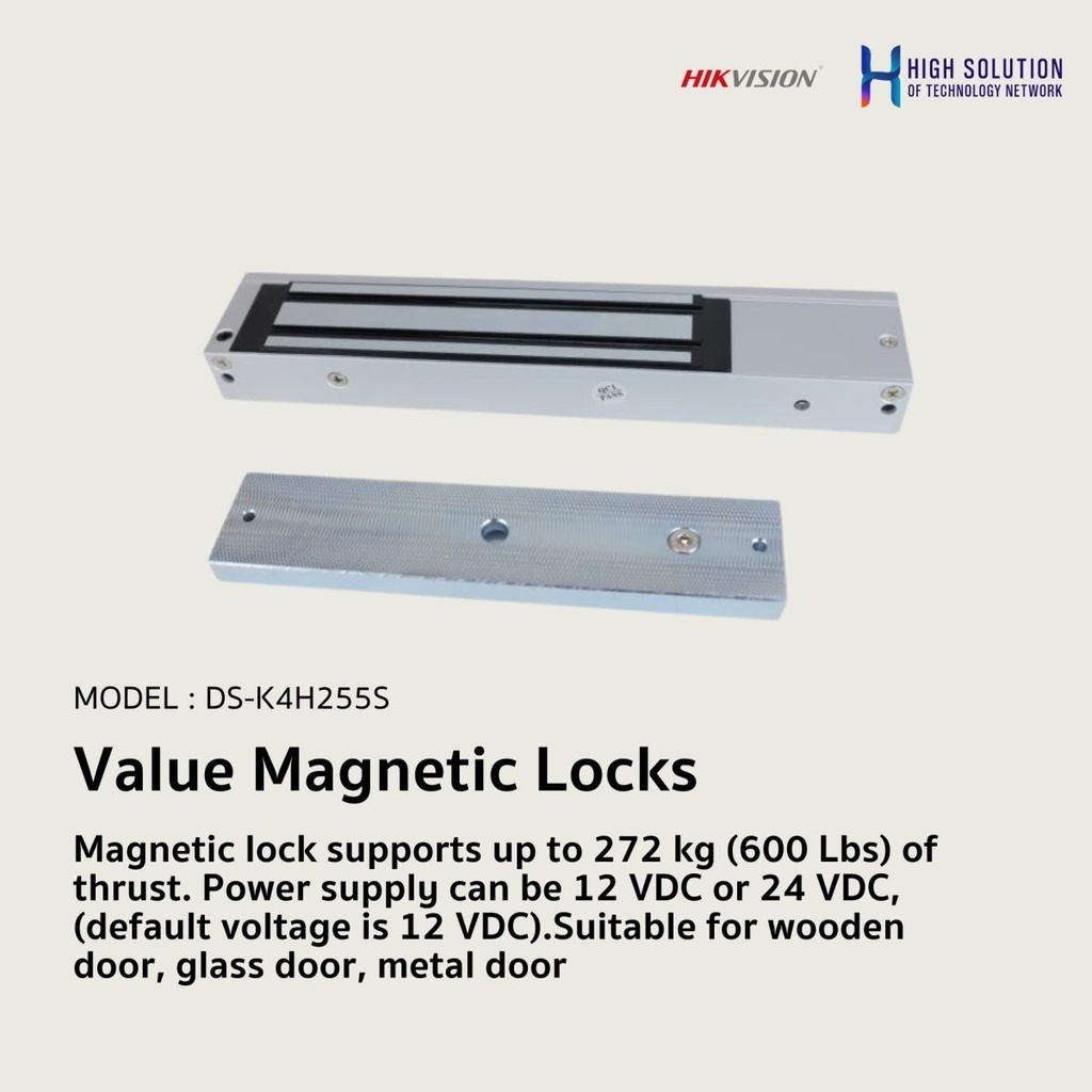 CERRADURA ELECTROMAGNETICA 600LBS 12VDC HIKVISION