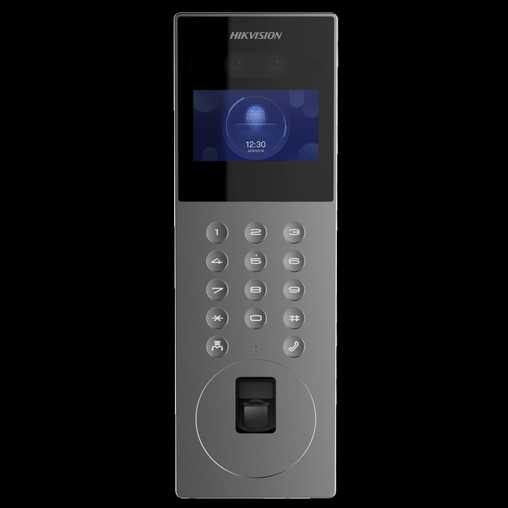 CAMARA DE VIDEO PORTERO PARA EDIFICIOS 2MP METALICO CON BOTONERA Y HUELLA HIKVISION