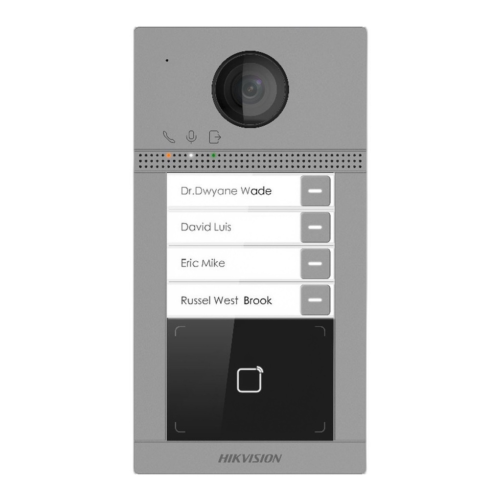 CAMARA DE VIDEOPORTERO 2MP PARA 4 DEPARTAMENTOS TCP/IP HIKVISION