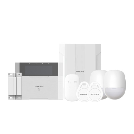 [DS-PHA64-KIT-WB] KIT DE ALARMA HIBRIDA DE 8 ZONAS EXPANSIBLE A 64