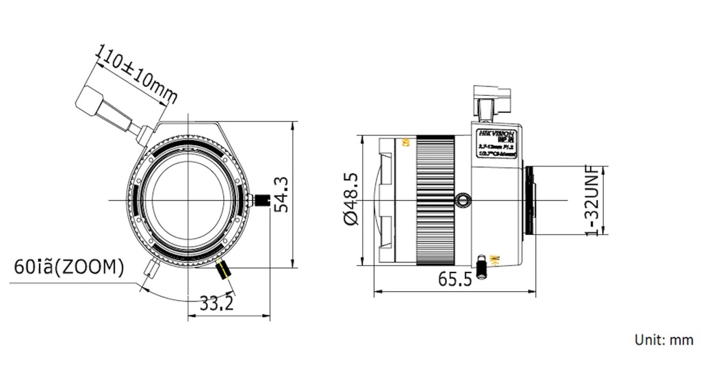 LENTE A/I VARIFOCAL 2.7 A 12MM MEGAPIXEL