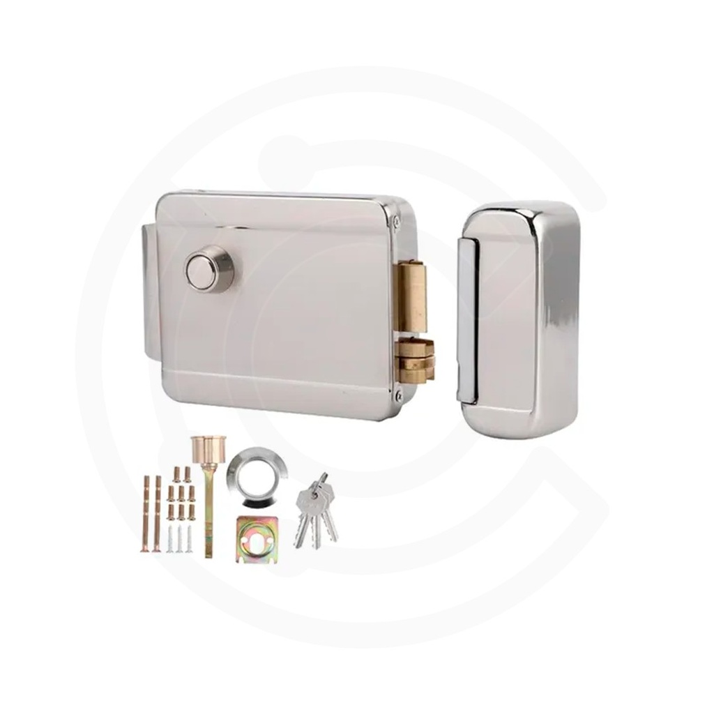 CHAPA ELECTRICA 12VDC CON BOTON