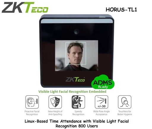 [ZK-HORUS-TL1] LECTOR BIOMETRICO FACIAL PARA TIEMPO Y ASISTENCIA SISTEMA OPERATIVO LINUX