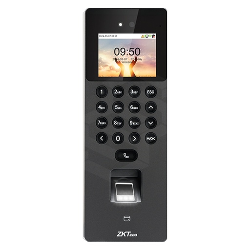 [ZK-SENSEFACE-2A] LECTOR FACIAL PANTALLA 2,4 CON HUELLA PARA CONTROL DE ACCESO Y ASISTENCIA CON TECLADO